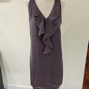 Michael Kors sleeveless ruffled v-neck short side zip shift dress